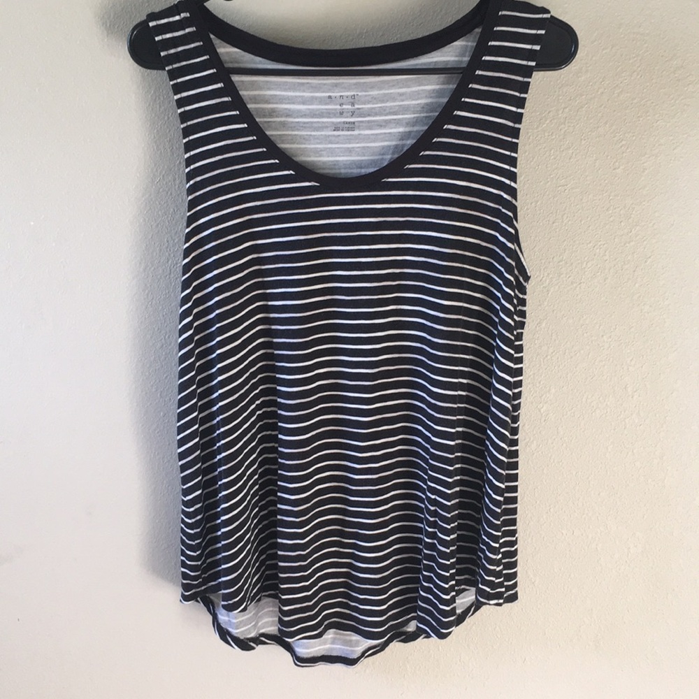 Striped Black and White Tank